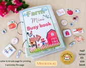 PRINTABLE Farm Mini Busy Book #2 Watercolor Toddler Kindergarten Pre-k Farm Learning Binder - PDF