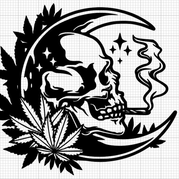 420 Skull Svg | 420 Svg | Skull Cannabis Svg | 420 Marijuana Svg | Marijuana Svg | Smoking Blunt Svg | Cutting File