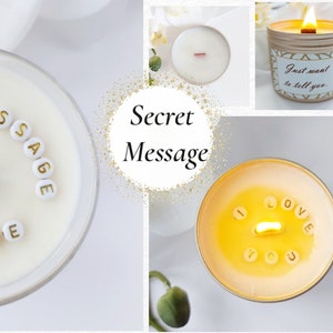 Hidden message candle, Custom candles with Secret message inside, Romantic Personalized candle Surprise, Birthday candle Gift for Him Her