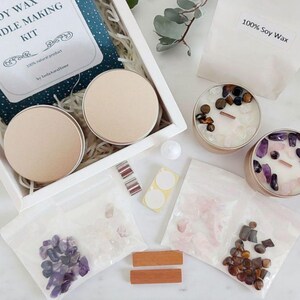 Kit per la creazione di candele con CRISTALLI, Kit fai da te per candele di soia, Kit per la creazione di candele con cristalli, Regalo di compleanno, Confezione regalo per la festa della mamma, Confezione regalo artistica per Natale