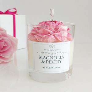 Flower candle Peony Magnolia Rose, Aesthetic candles, Birthday Gift for Friend, Beautiful candle, Valentines day gift for Her, for Woman