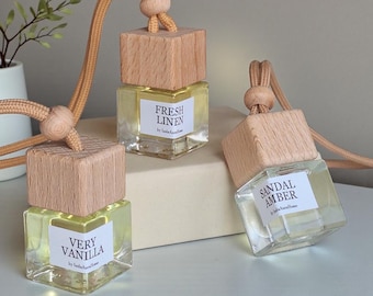 Hanging Car Diffuser – Natural Essential Oil Car Air Freshener – Refillable Car Perfume Bottle – Home & Room Fragrance
