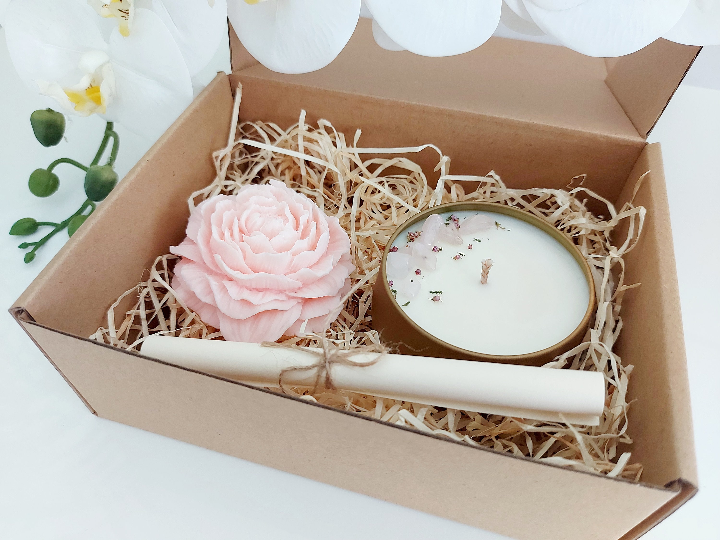 ENCOUN Coffret 6 Bougies Parfumées Cire De Soja - Cadeau Aromathérapie Yoga Saint-Valentin