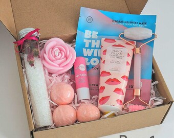 Hamper Pamper Gift Box, Self Care Kit, Spa Set for Her, Relaxation Gift Box, Care Package for Women, Birthday Present, Thank You Gift