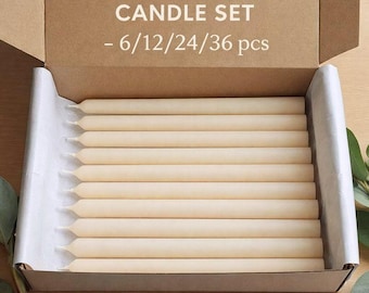 Set di candele coniche sfuse da 6/12/24/36 pezzi - Bastoncini di candela bianchi alti, candele da cena in cera di soia vegana antigoccia, inodori e senza fumo, decorazioni da tavola