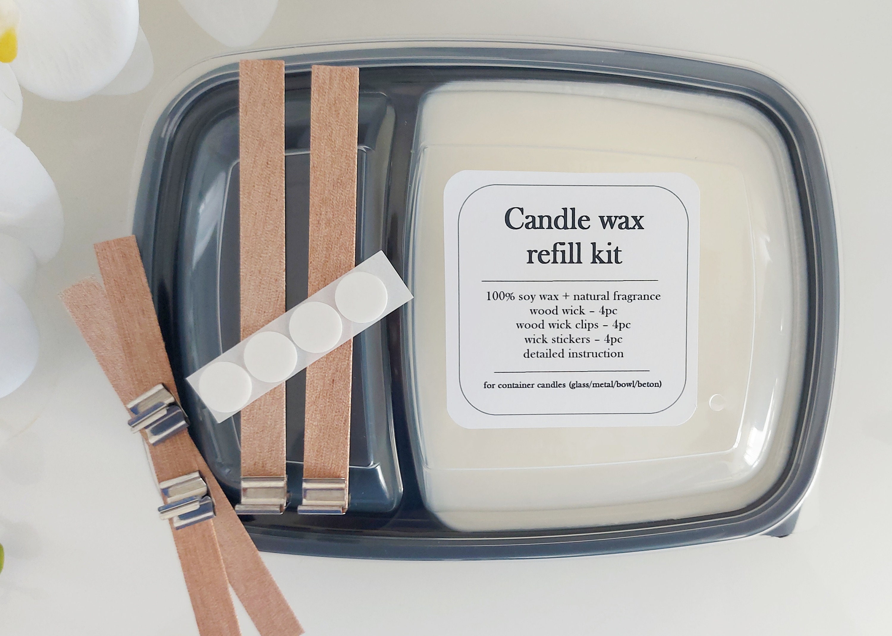 Candle Wax Refill Kit, Candle Making Kit, Scented Wax Refill Kit, Do It  Yourself Container Candle Concrete Jar, Soy Wax, Woodwick 600ml/20oz 