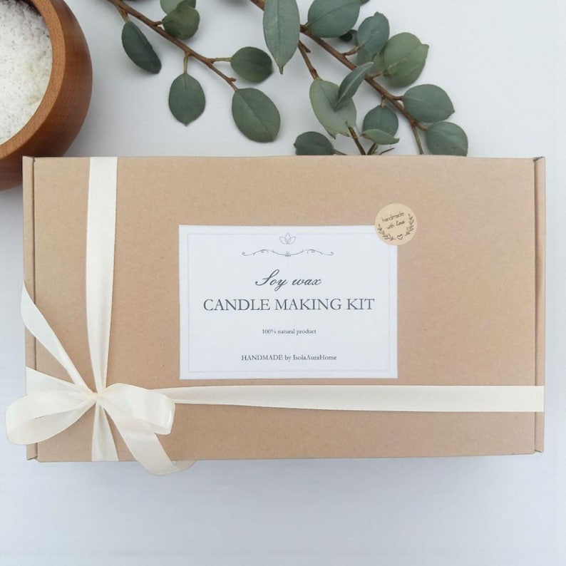 Large DIY candle kit for beginners including soy wax, wood wicks, and containers.