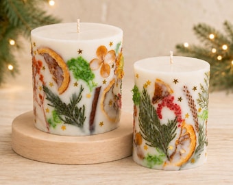 Christmas Holiday Candle, Custom Winter Scents, Botanical Soy Candle, Christmas Home Decor, Festive Season Candle, Handmade Christmas Gift