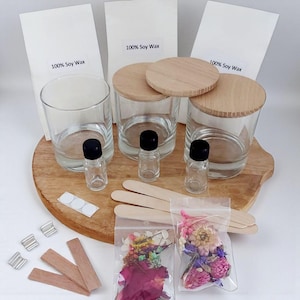 Soy Candle Making starter kit Woodwick & Flowers, Large DIY candle kit for Beginners, Make your own candle, Do it yourself Craft kit, Art
Soy candle making starter kit with woodwick and dried flowers for beginners.