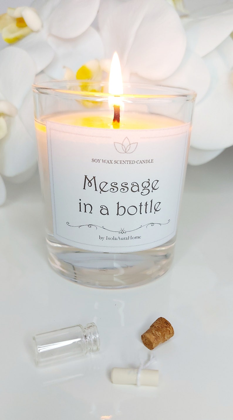 Personalised hidden message in a Bottle candle, Secret message candle, Valentines day gift for Boyfriend, for Him, Birthday gift for Friend image 4