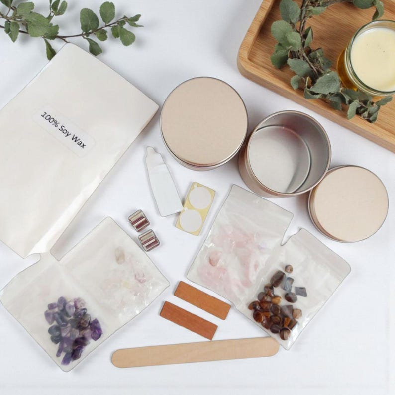 Handmade crystal candle DIY kit for spiritual gifting