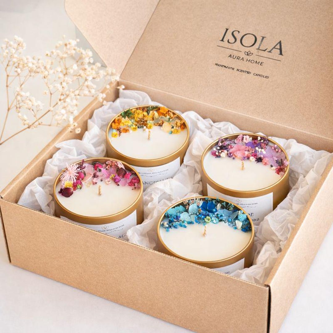 Luxury Flower Soy Candle Gift Set – Designer Handmade Candles With ...