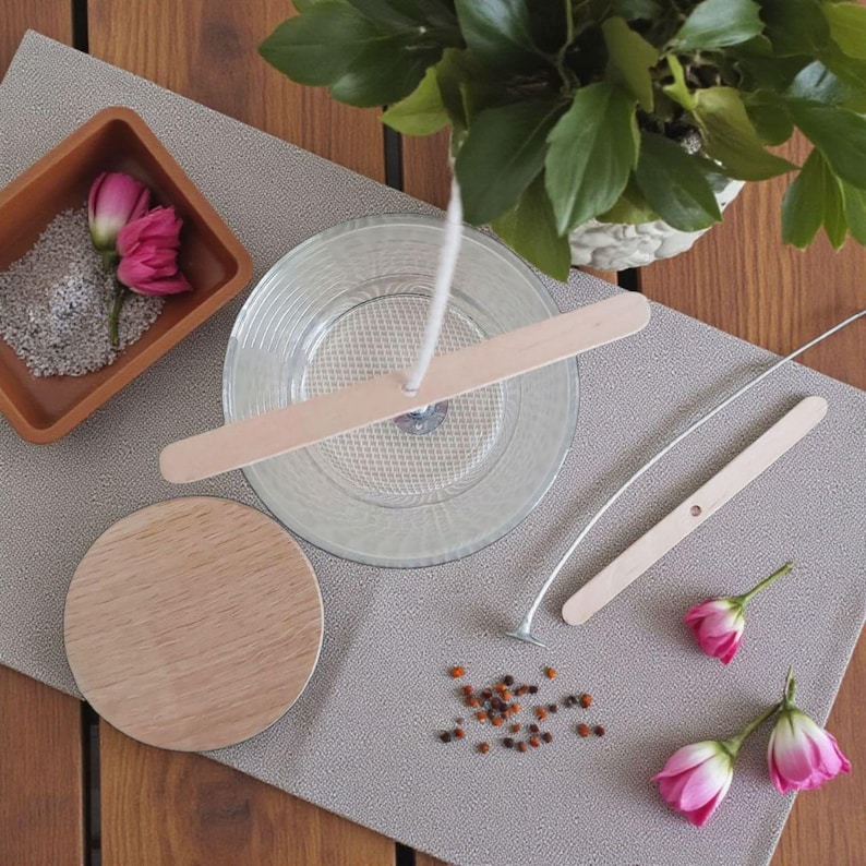 Make your own candle craft kit with floral decor and natural soy wax.