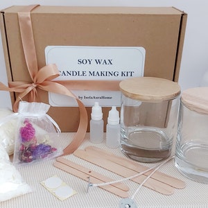 DIY Craft Gift Candle Making Kit Soy Wax Dried Flowers Personalized Scent Candle Kit Diy Candles Birthday Gift Adult  Craft Supply Kit