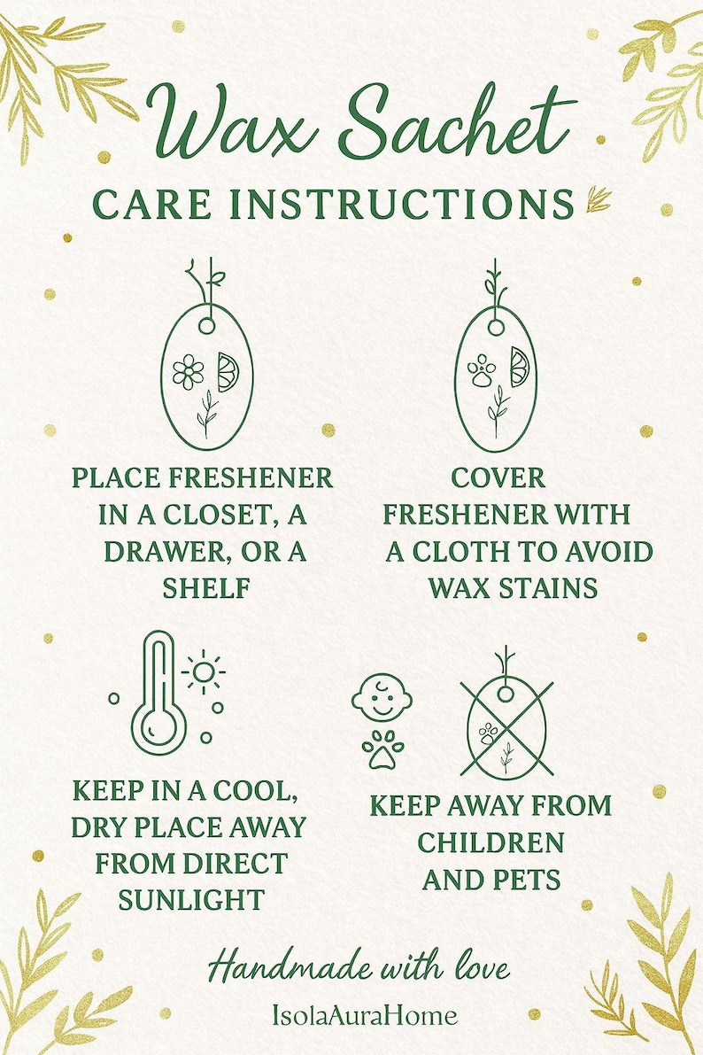 Eco conscious holiday gift set with soy wax sachets, scented ornaments for Christmas tree or festive décor.
