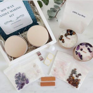 Amethyst and quartz candle making set for adults