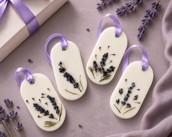 Botanical Wax Sachet, Lavender Wax Tablet, Closet Freshener, Natural Handmade Gift for Mom, Appreciation Gift, Teacher Thank You Gift