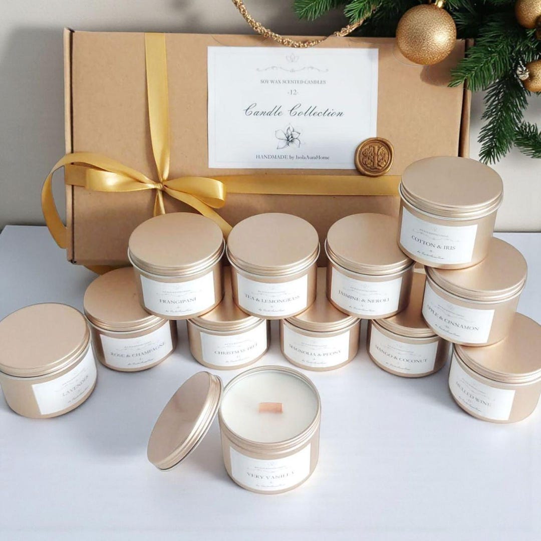 Candle Advent Calendar Set of 12 Scented Soy Candles Christmas ...