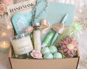 Self Care Geschenkbox für Sie, Spa Geschenkset mit Badebombe, Salz & Self-Care Essentials, entspannende Verwöhnbox, Geschenkidee zum Geburtstag oder zu Weihnachten