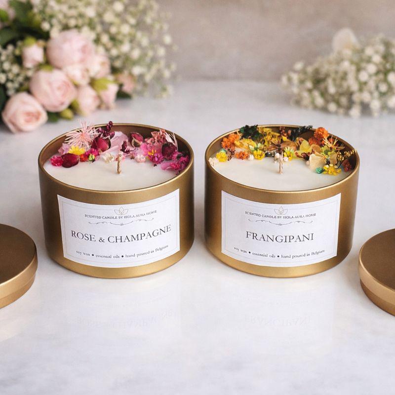 Flower Soy Candle Gift Set, Handmade Scented Candles With Dried Flowers ...