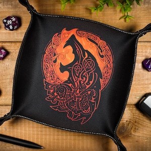 Viking Wolf - Dice Tray – Neoprene Rolling Tray for Board Games, RPGs, Geek Gifts & Desk Organization