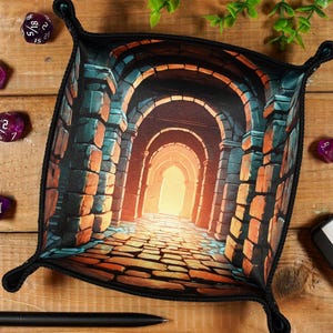 Warm Dungeon Dice Tray: Neoprene Rolling Tray for RPG Board Games