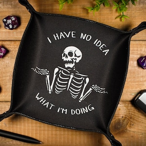 I Have no Idea - Dice Tray – Neoprene Rolling Tray for Board Games, RPGs, Geek Gifts & Desk Organization