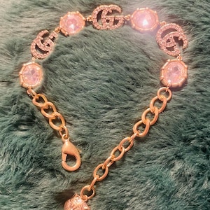 Gorgeous Gucci Crystal & GG Link Bracelet w Angry Car