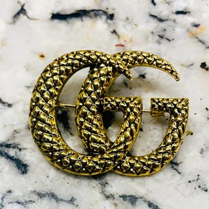 Beautiful Large Repurposed Gucci Bag purse Logo GG Snake brooch