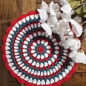 CHRISTMAS HOLIDAY SPECIAL! Handmade Crochet Doily 9.5”