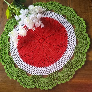 CHRISTMAS HOLIDAY SPECIAL! Handmade Crochet Doily 19&quot;