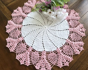 White Crochet Doily--flower Center--pretty Points--13