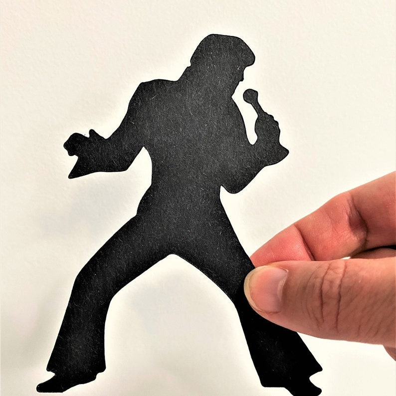 10 Black or White Elvis Silhouette Cutouts, Elvis Shapes, Elvis Presley