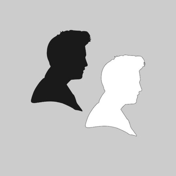 10 Black Or White Elvis profile cutouts, Elvis Silhouette, Rock and Roll Singer Cuts, Punches, Decorations, white black shapes, Paper cutout