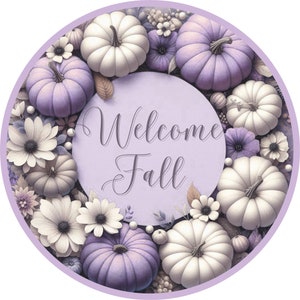 Welcome fall pumpkin wreath sign, thanksgiving decor, autumn door decor, pumpkin sign for wreaths, fall shelf decor, seasonal decorations