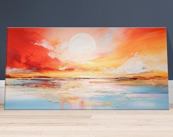 Abstract Ocean Wall Art Painting - Natural Art - Ocean Seascape Painting - Home Decor - Canvas For Home Office Bedroom Kitchen Gift