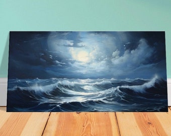 Abstract Ocean Wall Art Painting - Natural Art - Ocean Seascape Painting - Home Decor - Canvas For Home Office Bedroom Kitchen Gift
