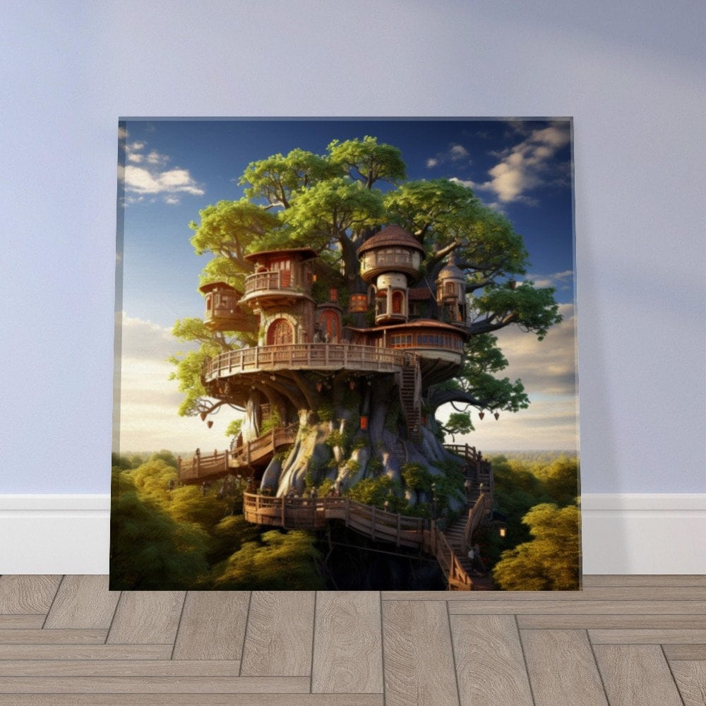 Tree House Forest Fantasy Canvas Ai-powered Treehouse Escape