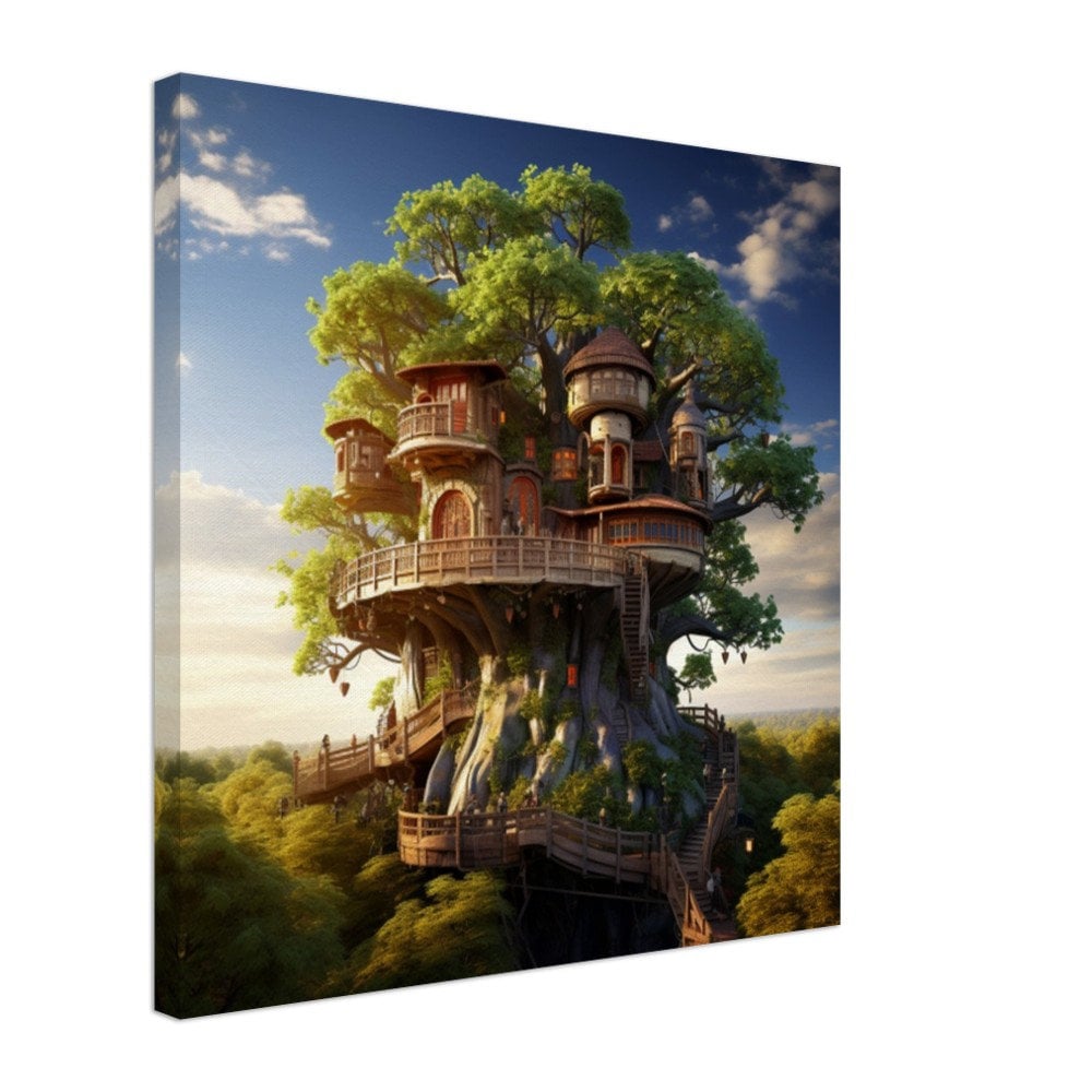 Tree House Forest Fantasy Canvas Ai-powered Treehouse Escape