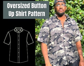 Men's Oversized Button Up Shirt Pattern