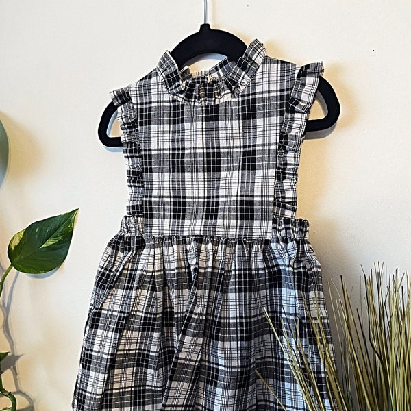 LA ROBE GRAELYNN - Robe à carreaux Madras | Mode estivale alternative | Robe en coton | Robe bébé fille | Robe de petite fille | Tailles : 0-3m à 5-6ans