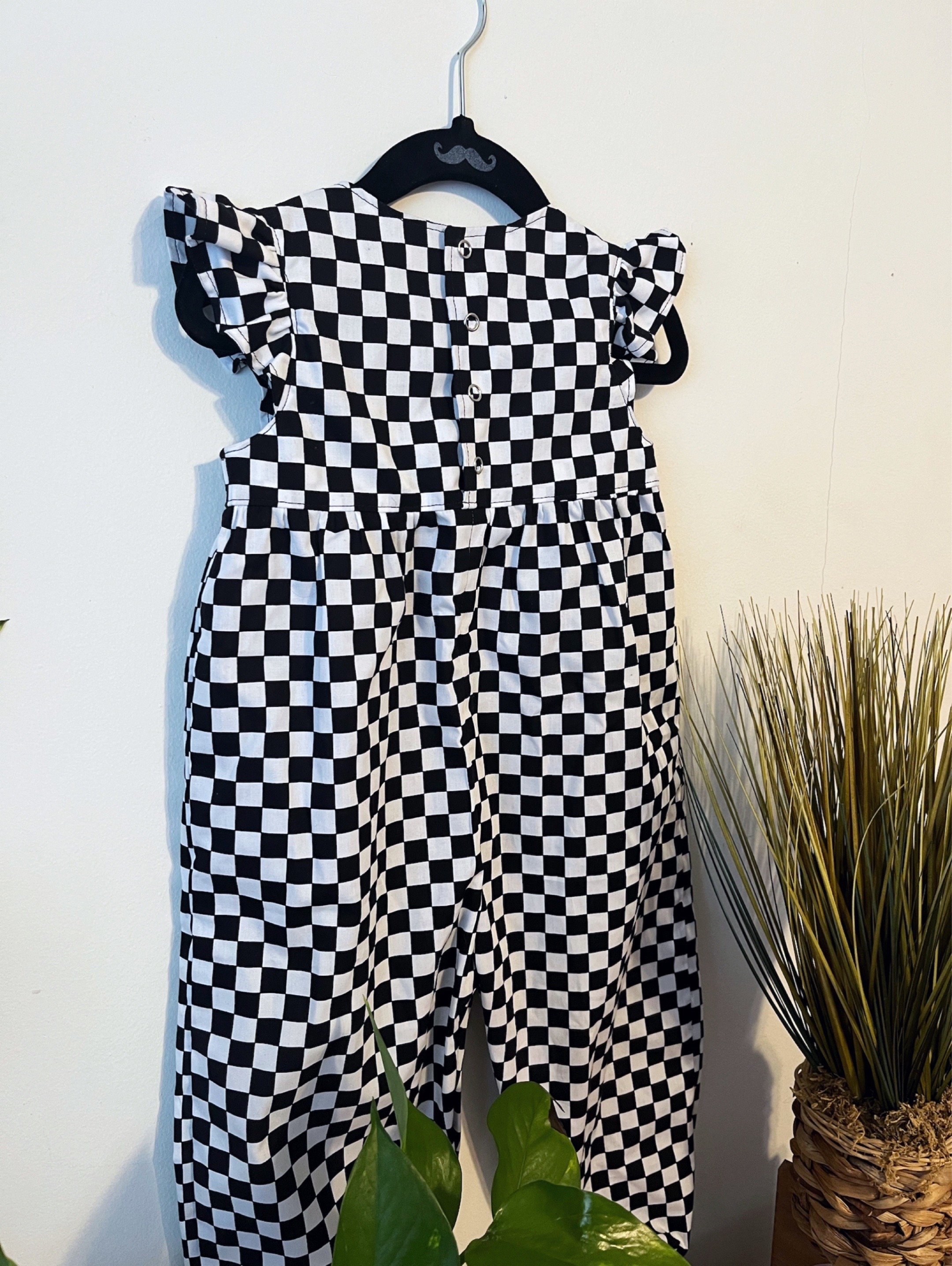 THE CHARLEA ROMPER Checkered Romper Alt Fashion Cotton Romper Baby Girl Romper Little Girl