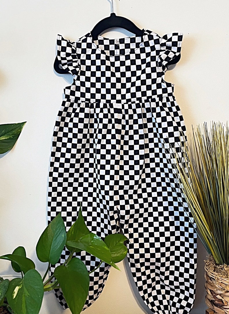 THE CHARLEA ROMPER Checkered Romper Alt Fashion Cotton Romper Baby Girl Romper Little Girl