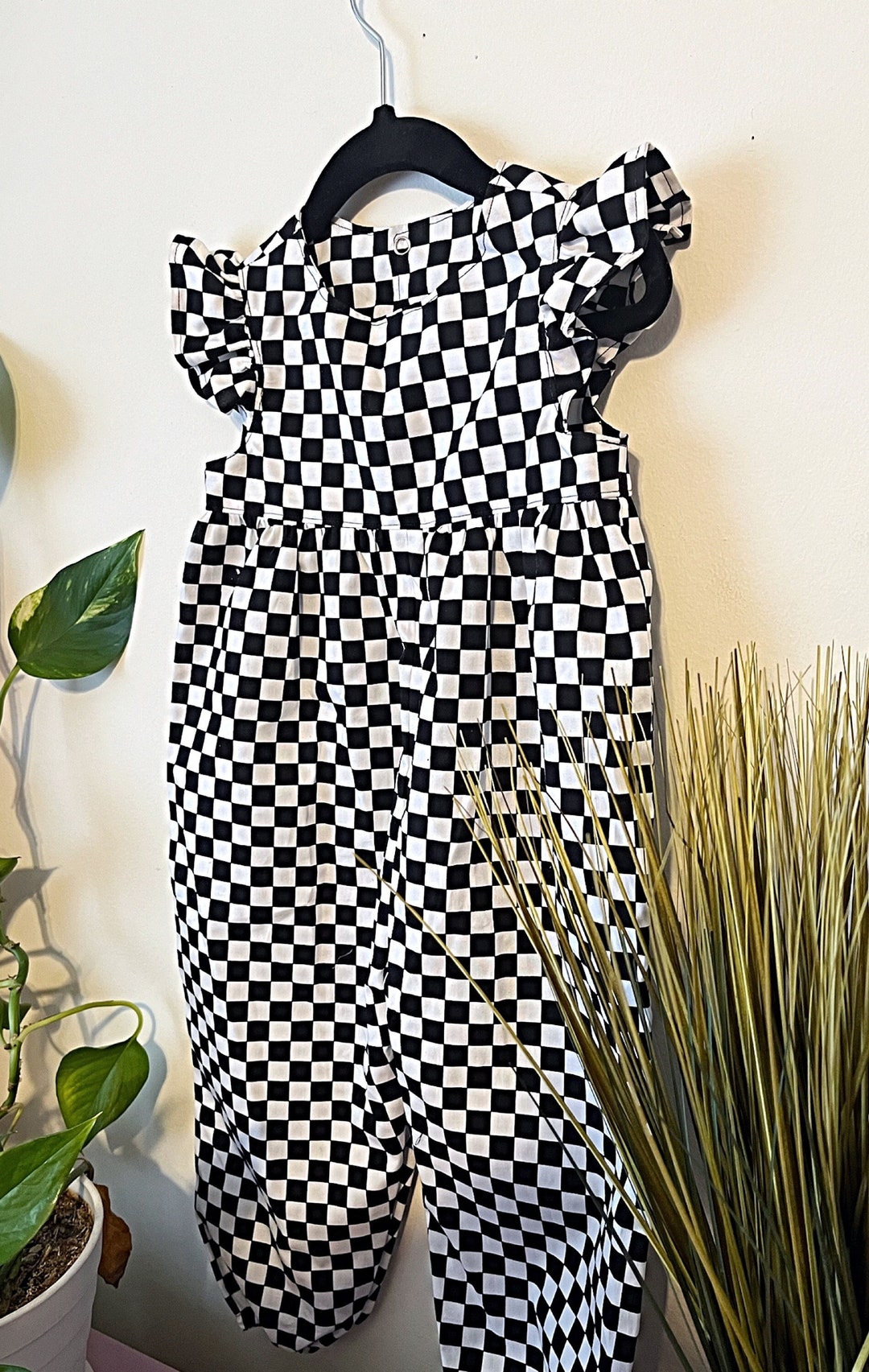 THE CHARLEA ROMPER Checkered Romper Alt Fashion Cotton Romper Baby Girl Romper Little Girl