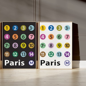Metro Parijs print van Parijs metro kaart van Parijs RATP poster van Parijs muurkunst metro cadeau van Parijs Frankrijk kunstafdruk