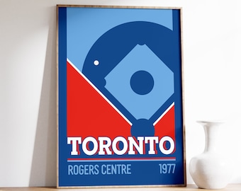 Toronto Baseball Print Rogers Centre Poster of Blue Jays Fan Gift of Toronto Print of Toronto Gift Poster of Baseball Wall Art of Blue Jays