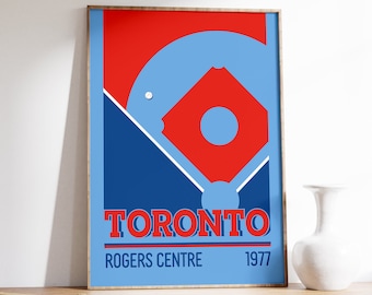Toronto Baseball Poster Rogers Centre Print of Blue Jays Fan Gift of Toronto Poster of Toronto Gift Print of Baseball Wall Art of Blue Jays