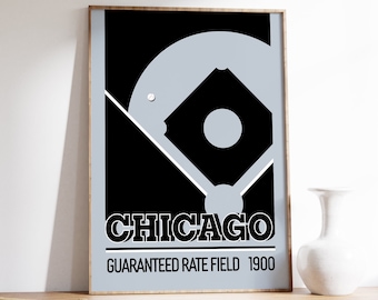 Chicago Baseball Print Gegarandeerd Rate Field Poster van White Sox Fan Gift van Chicago Print van Baseball Wall Art van White Sox
