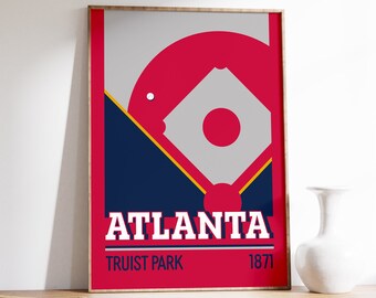 Atlanta Baseball Poster Truist Park Print of Braves Fan Gift of Atlanta Poster of Atlanta Gift Print of Baseball Wall Art of Braves