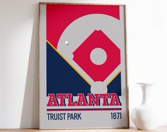 Atlanta Braves Baseball Print Poster | Truist Park Wall Art | Gift for Braves Fans | Atlanta City Art Decor Atlanta Braves Art